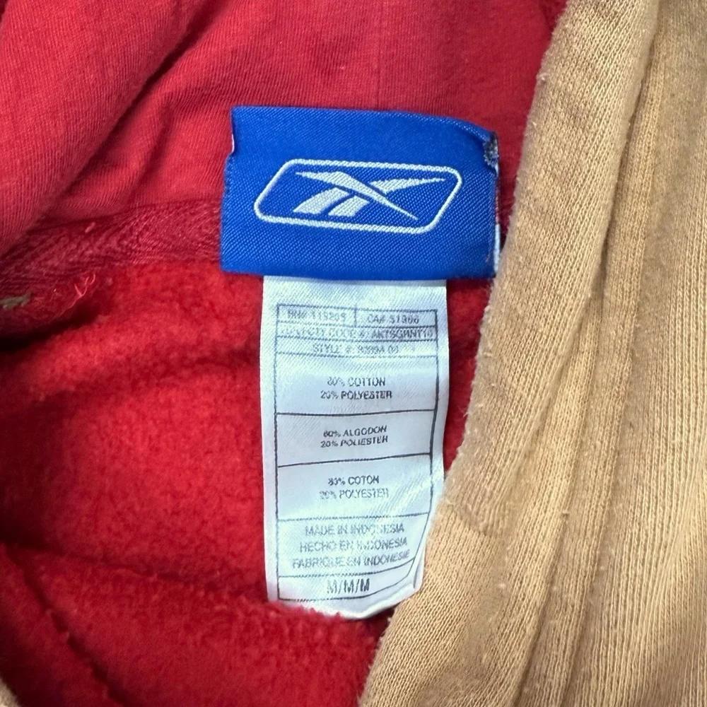 Reebok San Francisco 49ers Hooded Pull Over Sweater Helmet Medium Vintage NFL - Picture 7 of 8